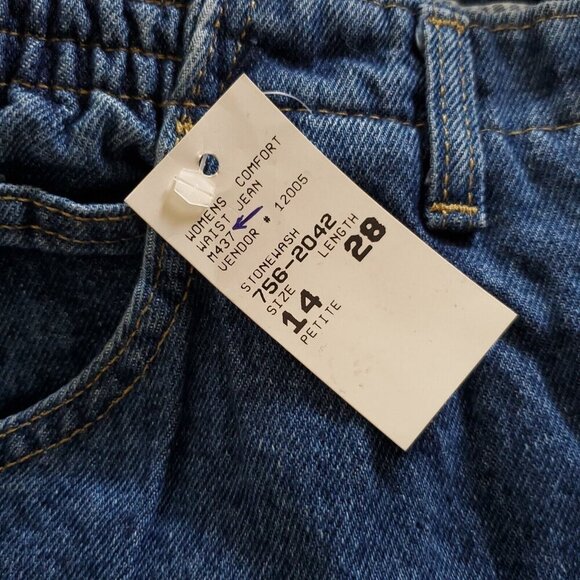 Y2K LL Bean Mom Jeans 14 Petite Blue Stonewash Relaxed High Waist Comfort M437 - Picture 7 of 7